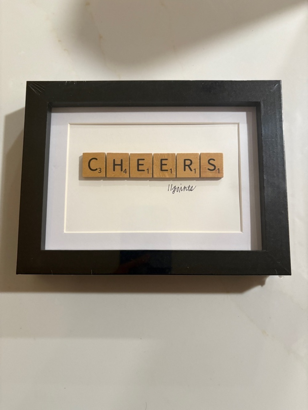 Framed 'CHEERS' Scrabble Tile Wall Art - Black Frame